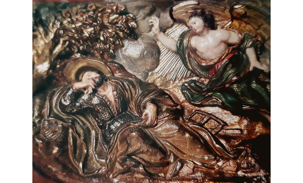 El somni de Sant Josep detall. Pere Costa. MR 1489