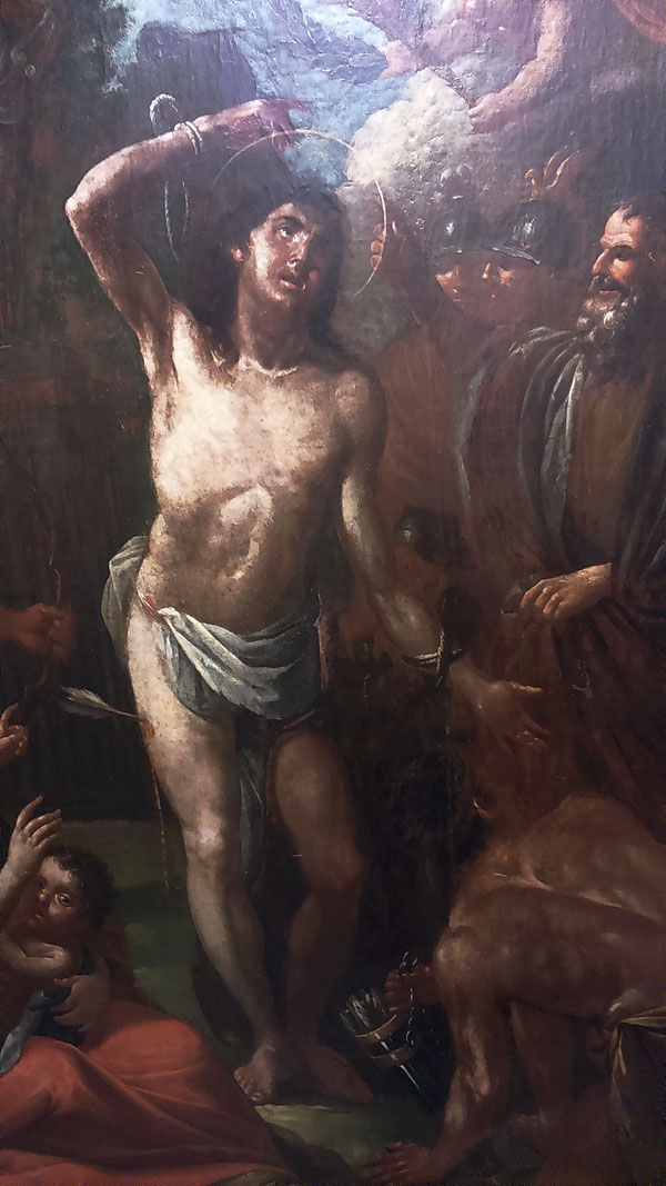 imatge de la noticia  S'exposa el quadre de Sant Sebastia, restaurat recentment